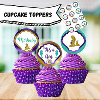 Merbaby Baby Shower Cupcake Toppers
