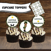 Little Soldier Cupcake Toppers, Black
