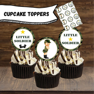 Little Soldier Cupcake Toppers, Blonde