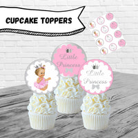 Pink and Silver Little Princess Cupcake Toppers, Blonde
