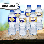 Royal Blue and Gold Little Prince Water Bottle Labels Blonde