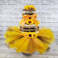 Sunflower Garden Tutu Diaper Cake
