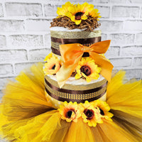 Sunflower Garden Tutu Diaper Cake
