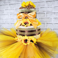 Sunflower Garden Tutu Diaper Cake
