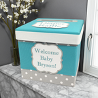 Teal and Gray Diaper Raffle Ticket Box