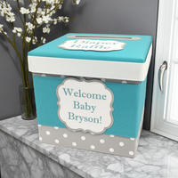 Teal and Gray Diaper Raffle Ticket Box