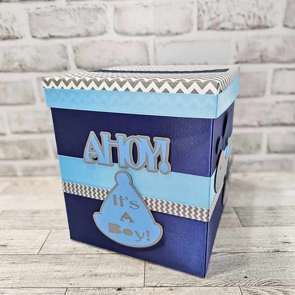 Ahoy, It's A Boy Nautical Baby Shower Card Box