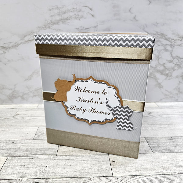 Baby Elephant Baby Shower Card Box