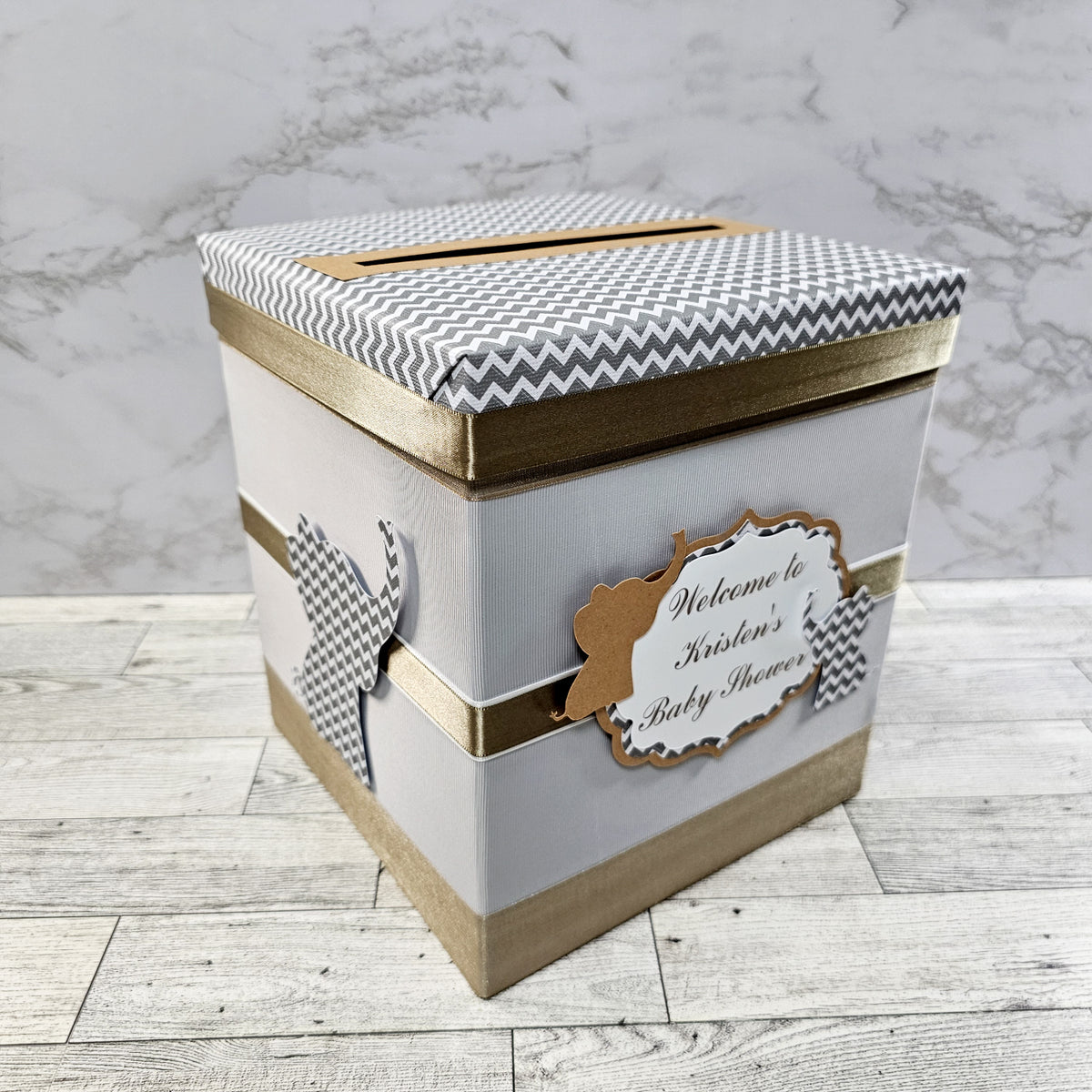 Baby Elephant Baby Shower Card Box