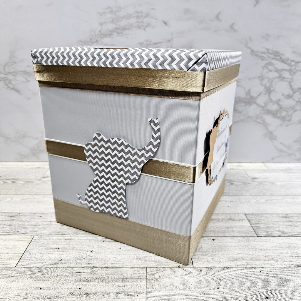 Baby Elephant Baby Shower Card Box
