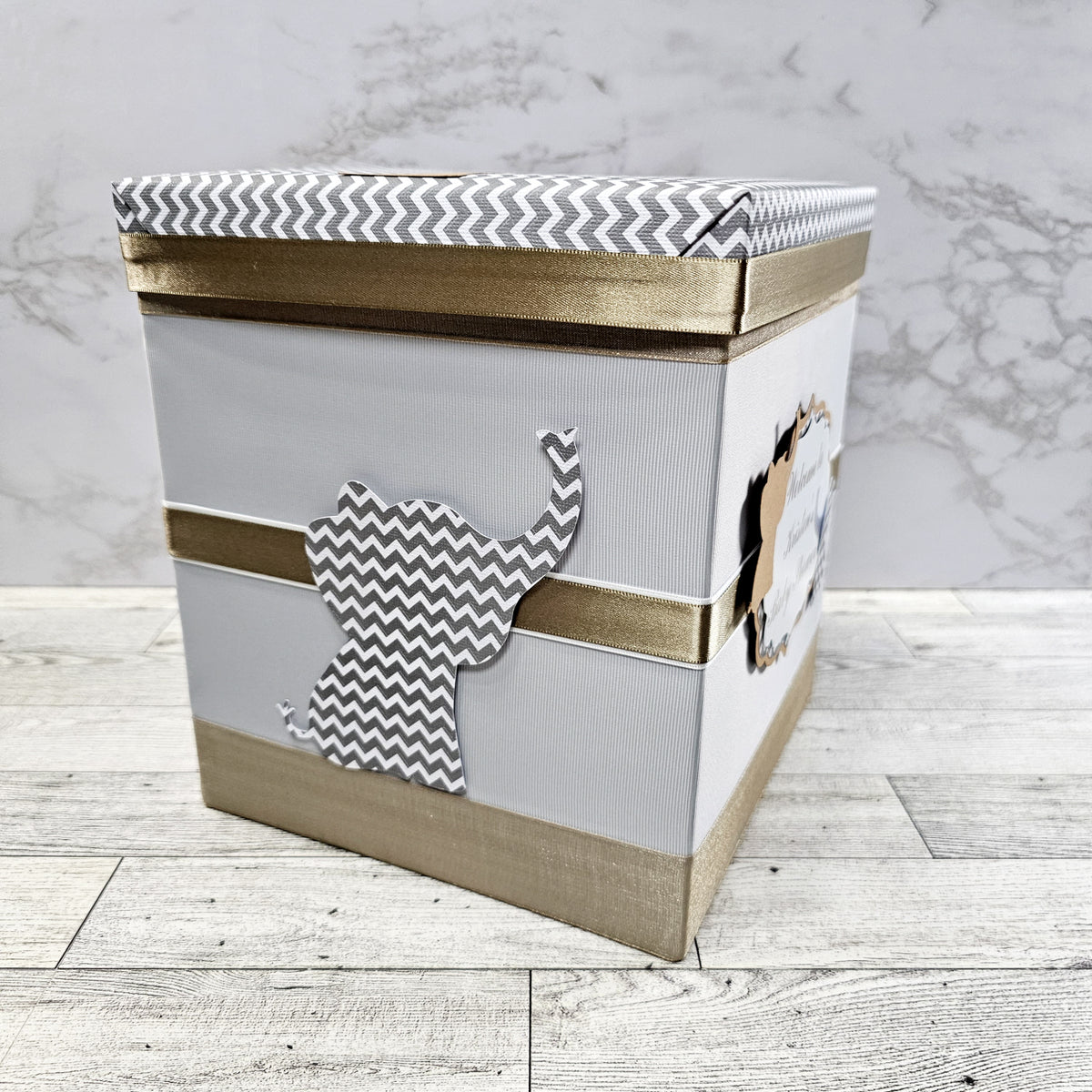 Baby Elephant Baby Shower Card Box