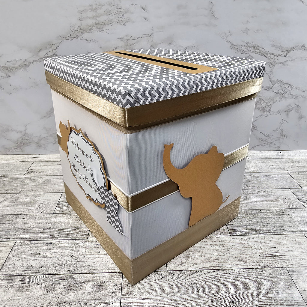 Baby Elephant Baby Shower Card Box