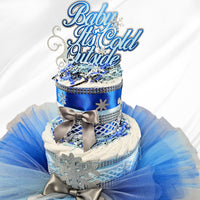 Winter Wonderland Tutu Diaper Cake Centerpiece
