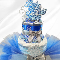 Winter Wonderland Tutu Diaper Cake Centerpiece
