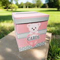 Baby Girl Bear Baby Shower Card Box