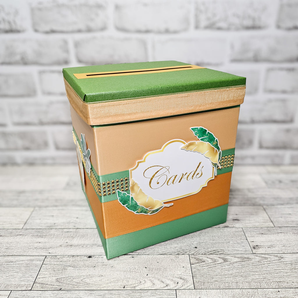 Sage & Gold Gender Neutral Baby Shower Card Box