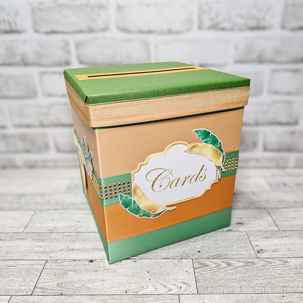 Sage & Gold Gender Neutral Baby Shower Card Box