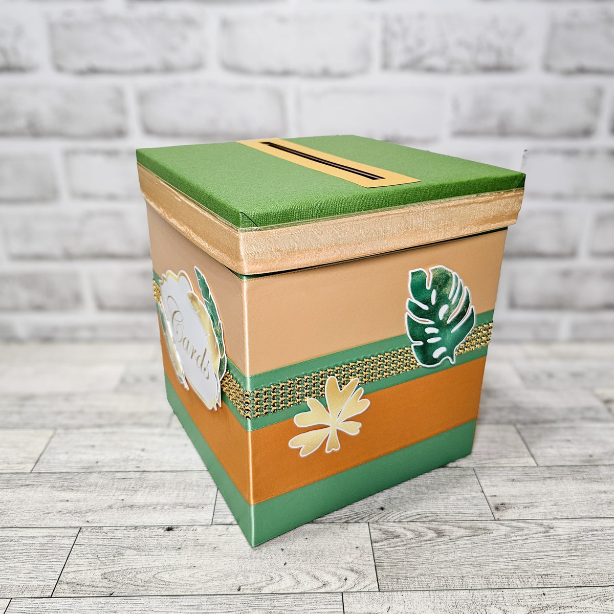 Sage & Gold Gender Neutral Baby Shower Card Box