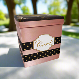 Rose Gold & Black Birthday Card Box