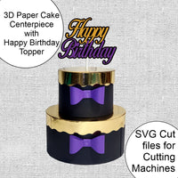 Birthday 3D Paper Cake SVG Cutting Files
