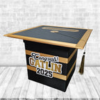 Black and Antique Gold Graduation Card Box, Style 2