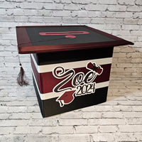 Black, burgundy, and white Large Graduation Card Box
