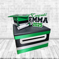 Black, Emerald Green, and White Graduation Card Box