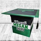 Black, Forest Green and White Graduation Card Box, Style 5