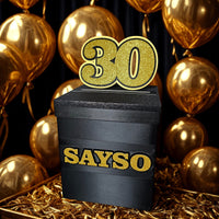 Black and Gold Birthday Party Card Box