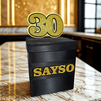 Black and Gold Birthday Party Card Box