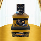 Custom Birthday Card Box, Black and Gold