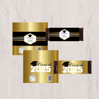 Graduation Candy Bar Wrappers, Black & Gold
