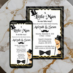 Black and Gold Little Man Invitation