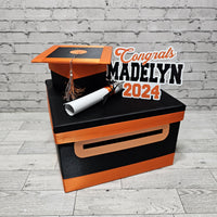 Black & Orange Graduation Card Box
