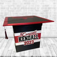 Black, Red, and White 8x8 Graduation Card Box
