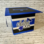 Black, Royal Blue, White Large Graduation Card Box