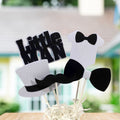 Little Man Centerpiece Sticks - Black, White