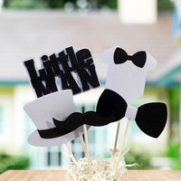 Little Man Centerpiece Sticks - Black, White