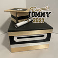 Black, Light Gold, & White 10x10 Graduation Card Box