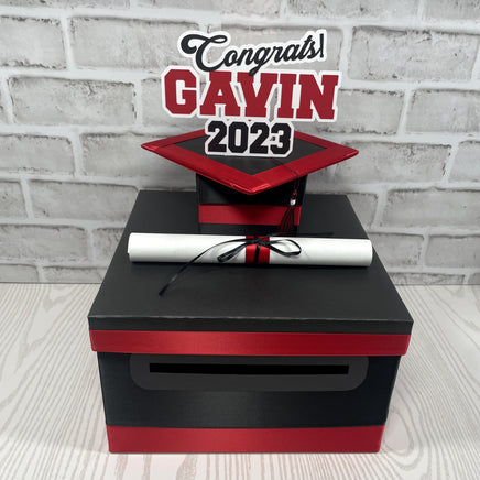 Black & Red 10x10 Graduation Money Box