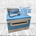 Carolina Blue and White Graduation Card Box