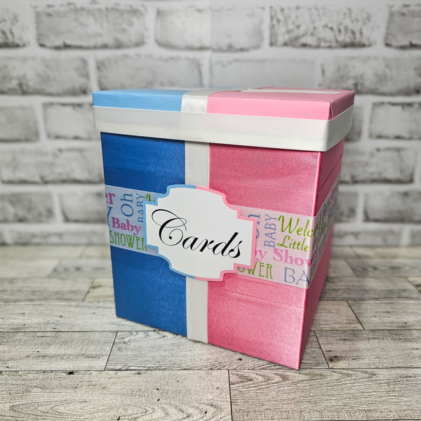 Boy or Girl Gender Reveal Baby Shower Card Box