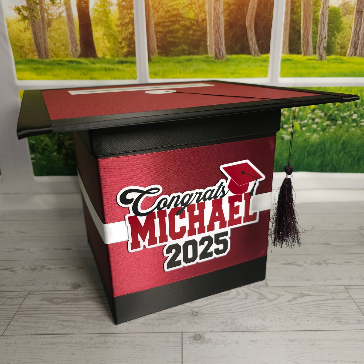 Burgundy Graduation Card Box