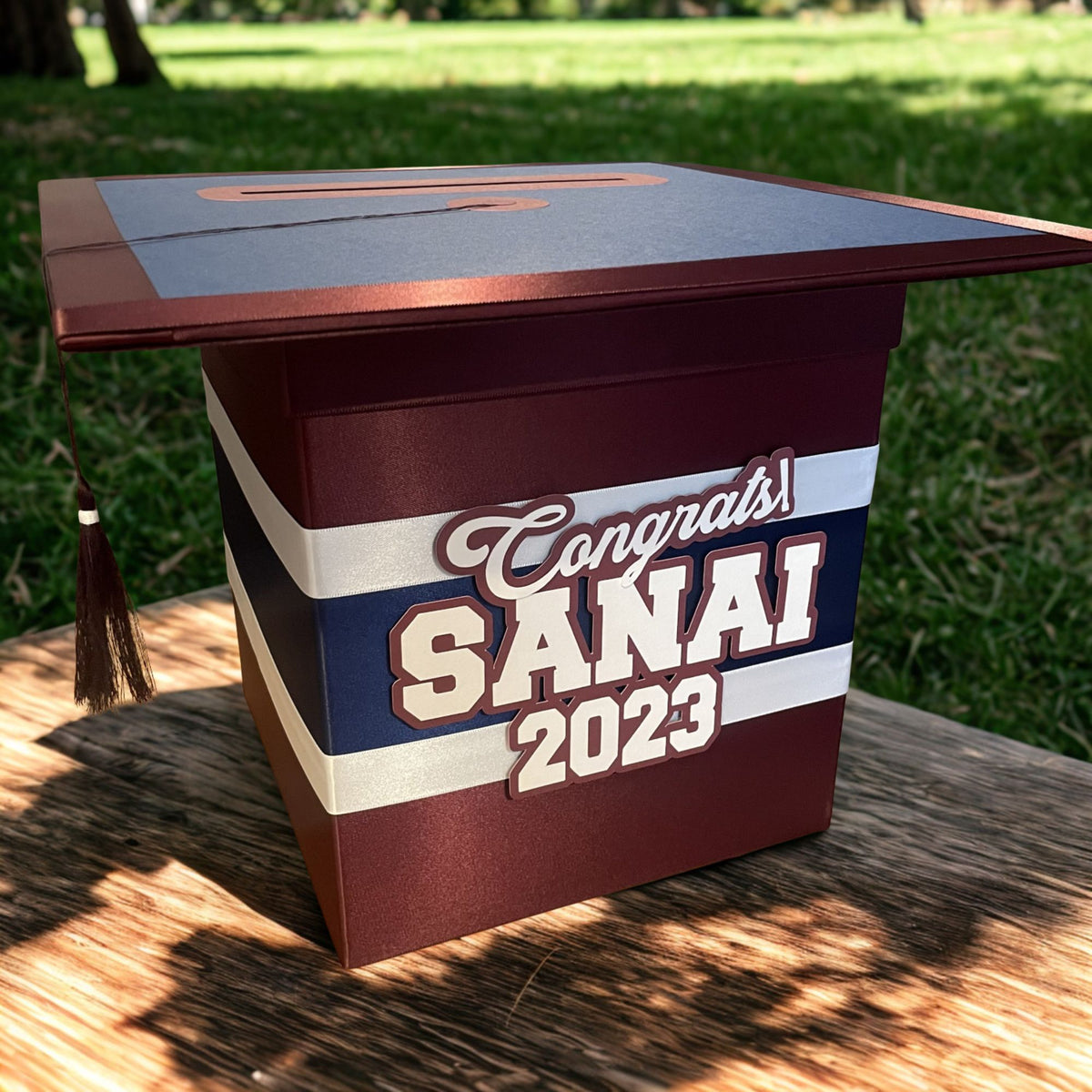 Burgundy Graduation Card Box| Nepheryn Party