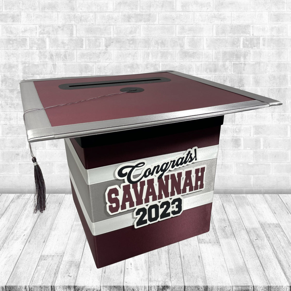 Burgundy Graduation Card Box