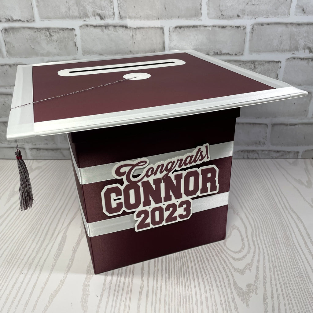Burgundy Graduation Card Box