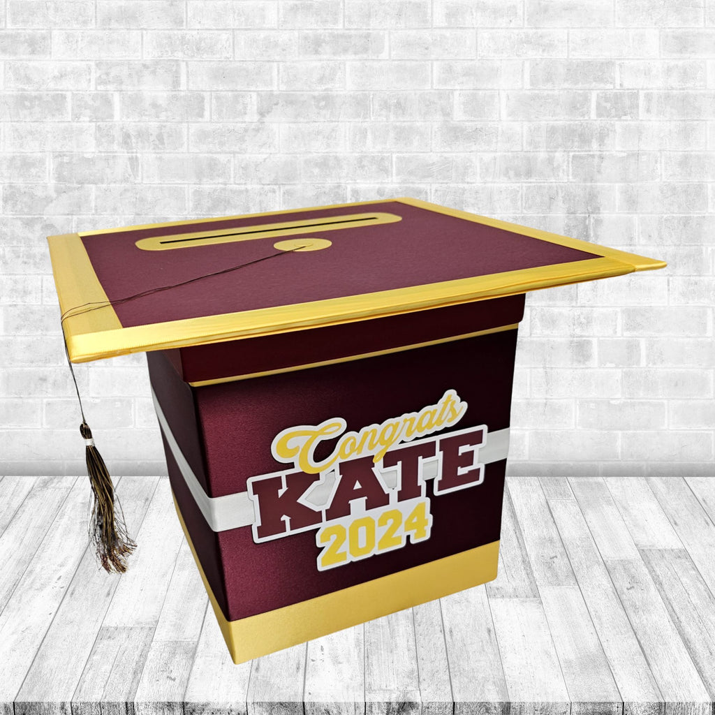 Burgundy Graduation Card Box