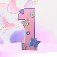 3D Birthday Number Block - Butterfly
