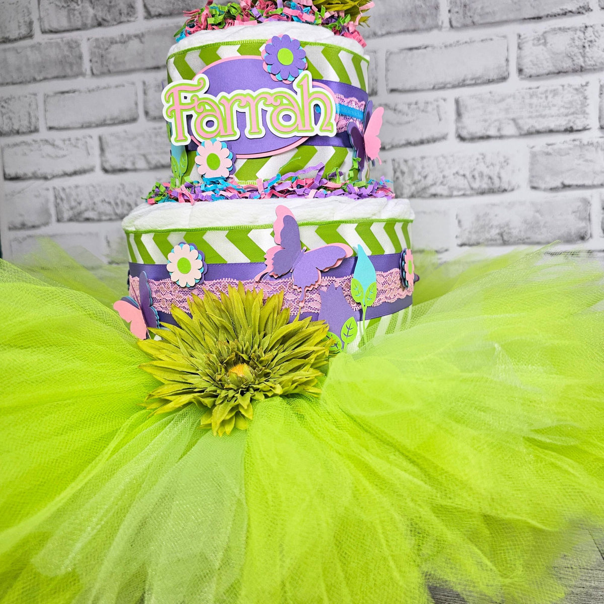 Butterfly Garden Fairy Tutu Diaper Cake