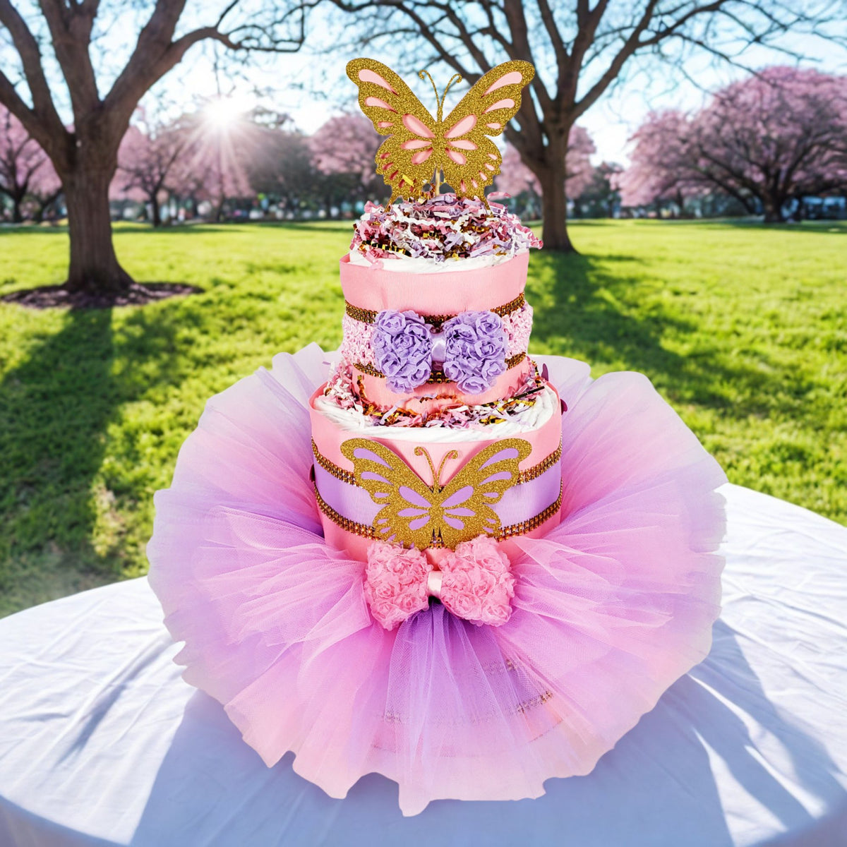 Butterfly Tutu Diaper Cake